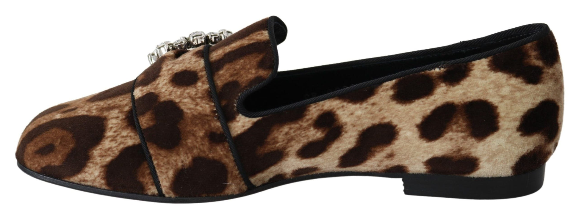 Dolce & Gabbana Leopard Print Crystal Embellished Loafers - EU35/US4.5