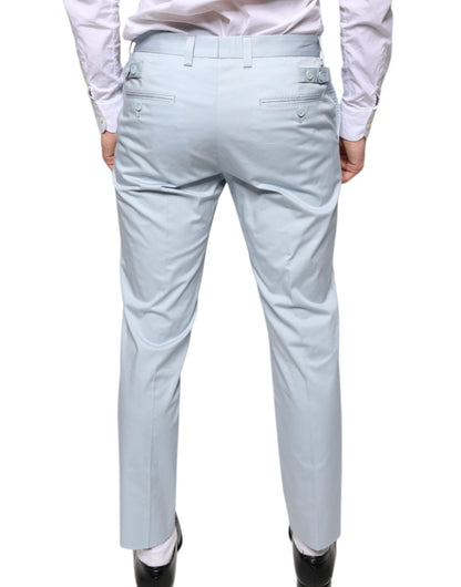 Dolce & Gabbana Light Blue Cotton Dress Pants - IT48 | M