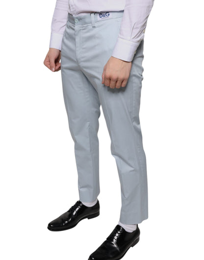 Dolce & Gabbana Light Blue Cotton Dress Pants - IT48 | M