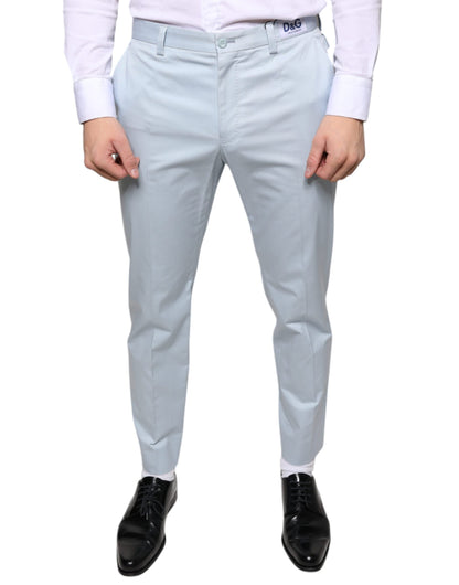 Dolce & Gabbana Light Blue Cotton Dress Pants - IT48 | M