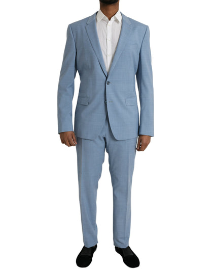 Dolce & Gabbana Light Blue Polyester MARTINI Formal 2 Piece Suit - IT54 | XL