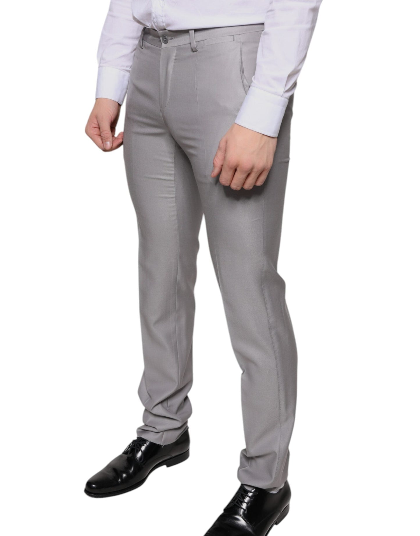 Dolce & Gabbana Light Gray Wool Dress Pants - IT44 | XS