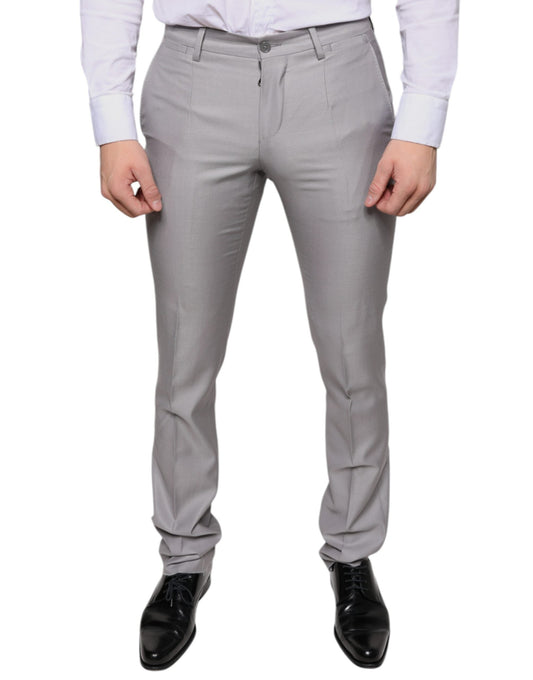 Dolce & Gabbana Light Gray Wool Dress Pants - IT44 | XS