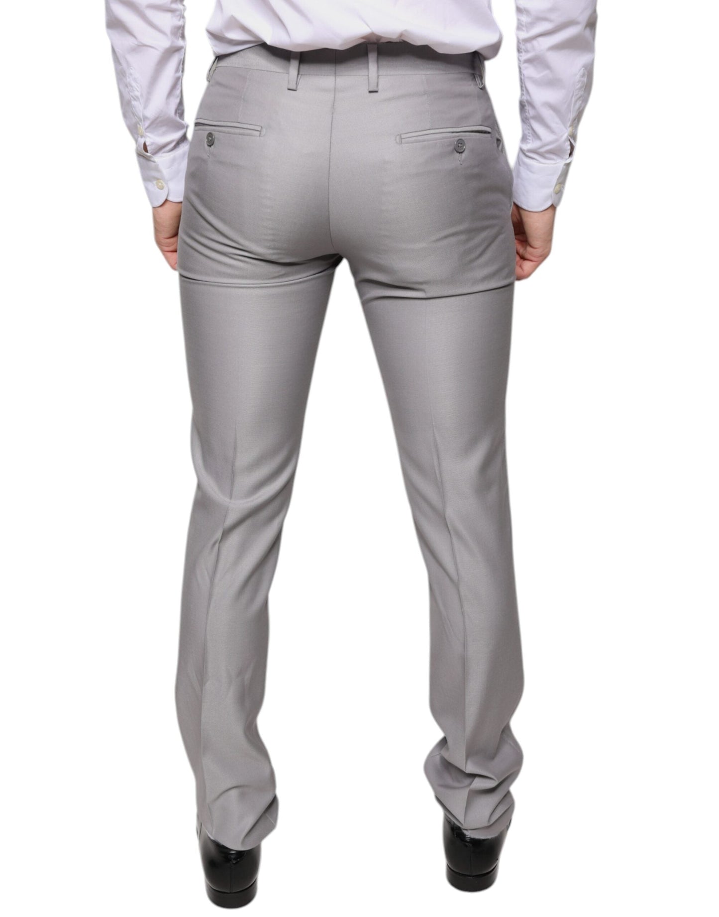 Dolce & Gabbana Light Gray Wool Dress Pants - IT44 | XS