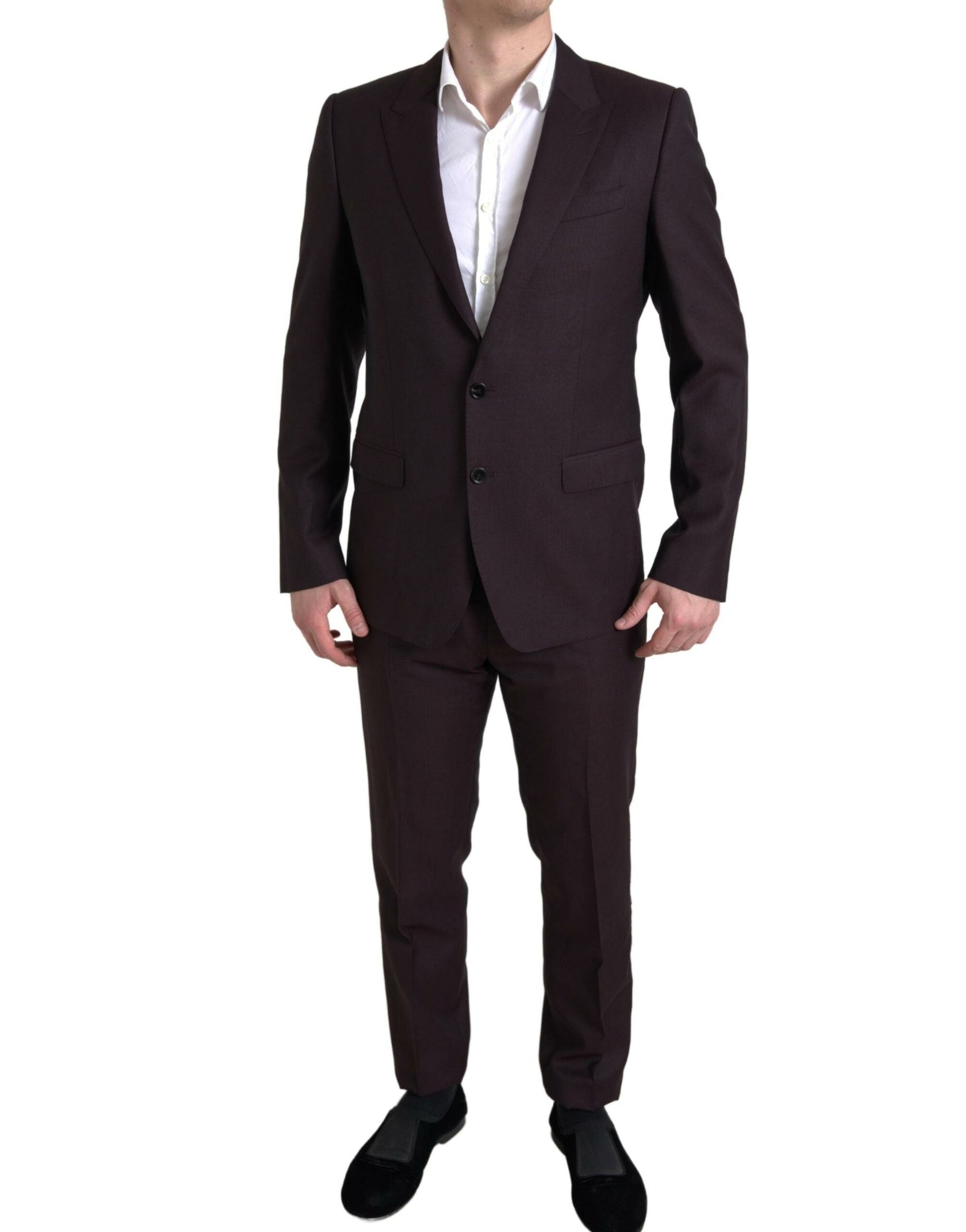 Dolce & Gabbana Maroon Martini Slim Fit 2-Piece Suit - IT52 | L