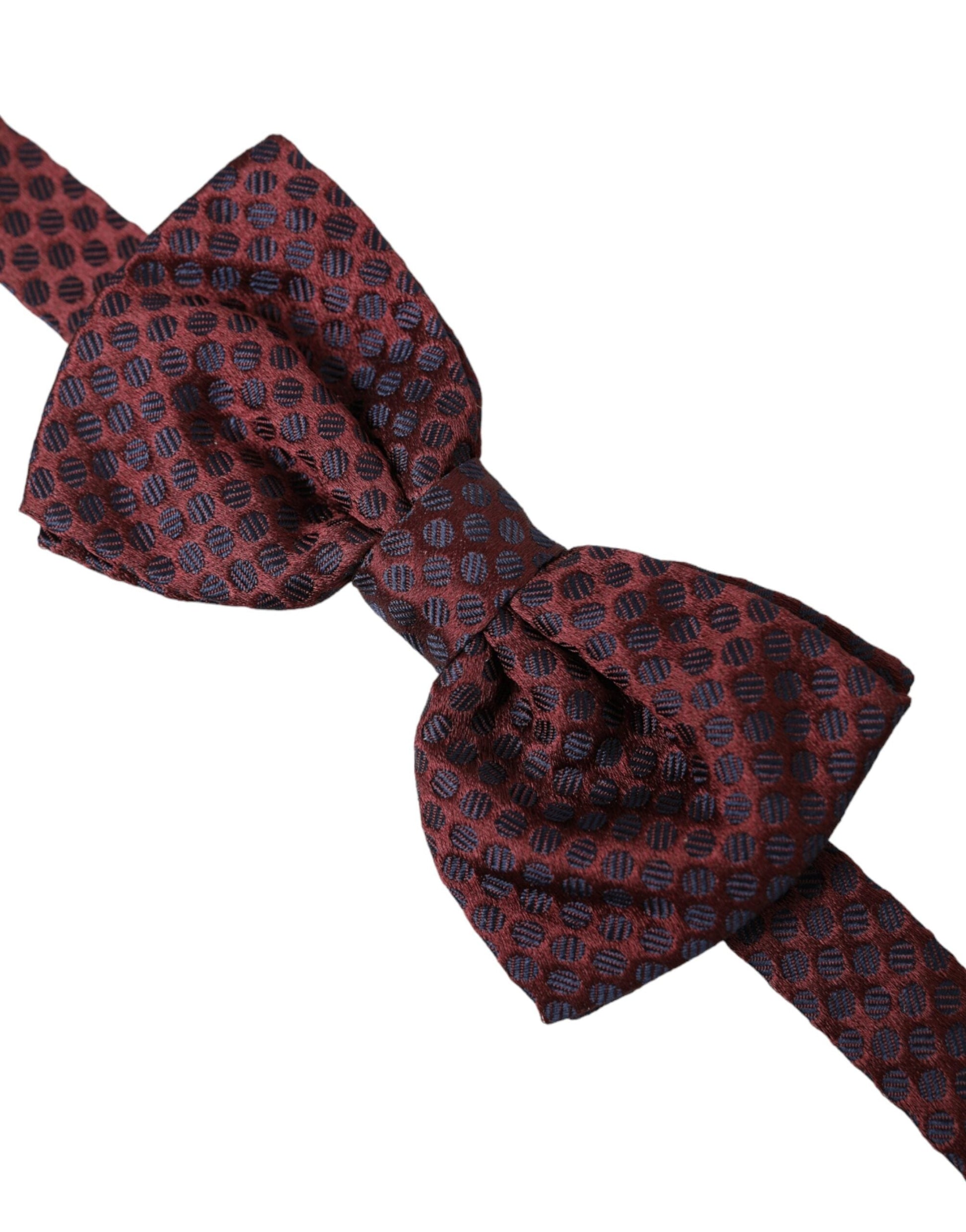 Dolce & Gabbana Maroon Polka Dots Silk Adjustable Neck Bow Tie