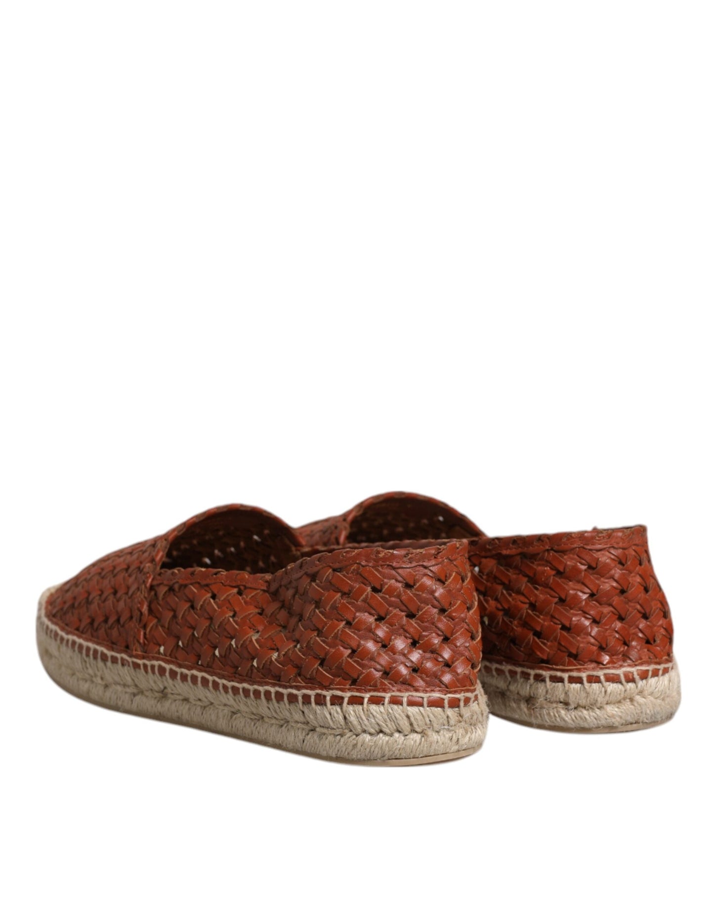 Dolce & Gabbana Maroon Woven Leather Men Espadrille Shoes - EU41/US8