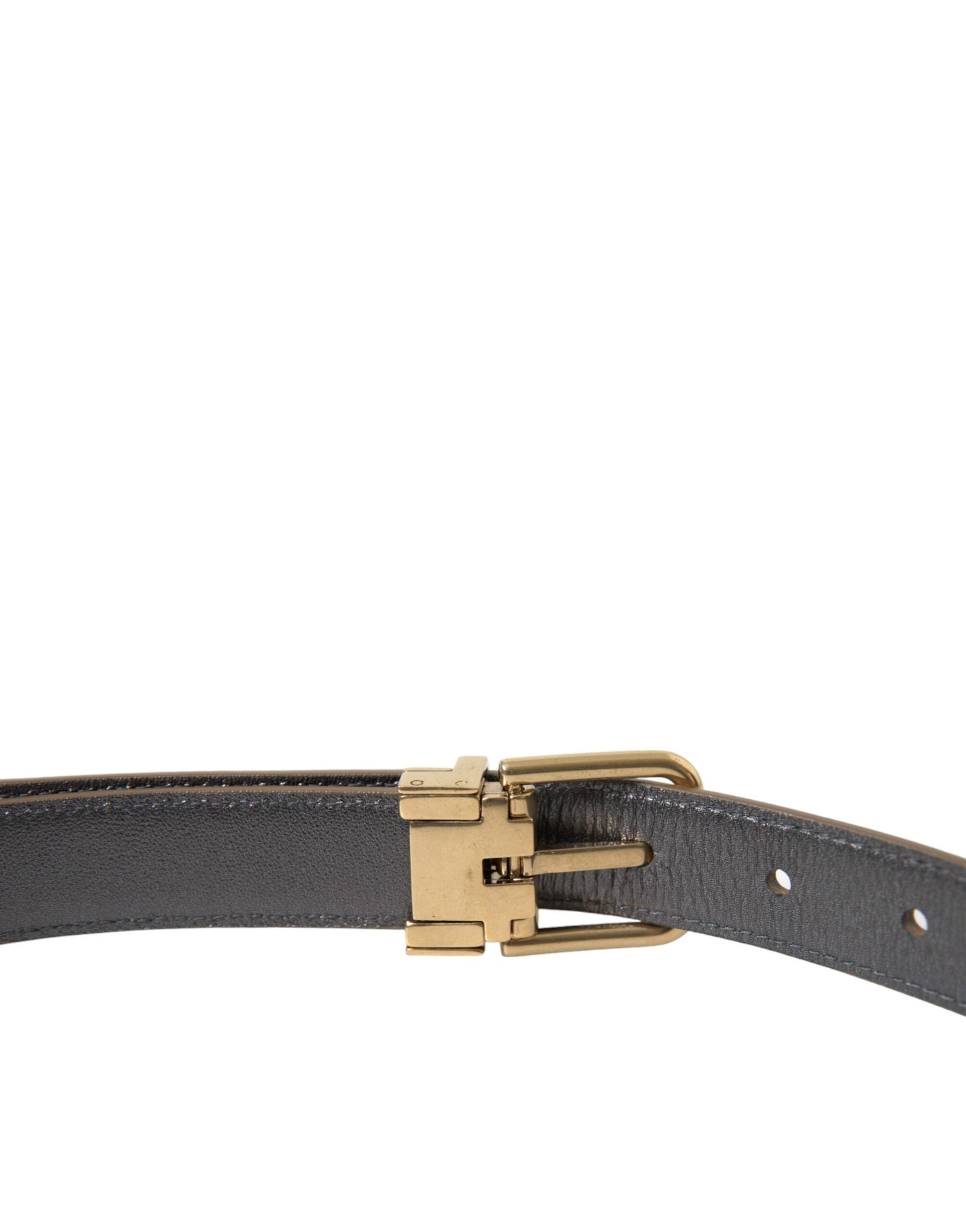 Dolce & Gabbana Metallic Gold Leather Belt - Timeless Elegance - 85 cm / 34 Inches