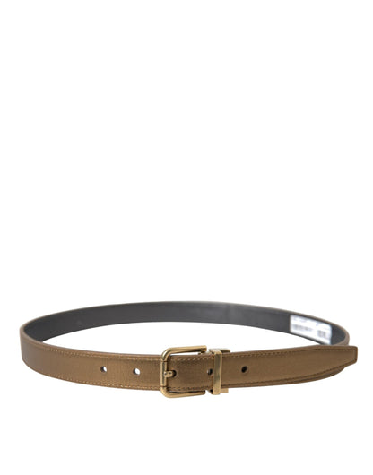 Dolce & Gabbana Metallic Gold Leather Belt - Timeless Elegance - 85 cm / 34 Inches