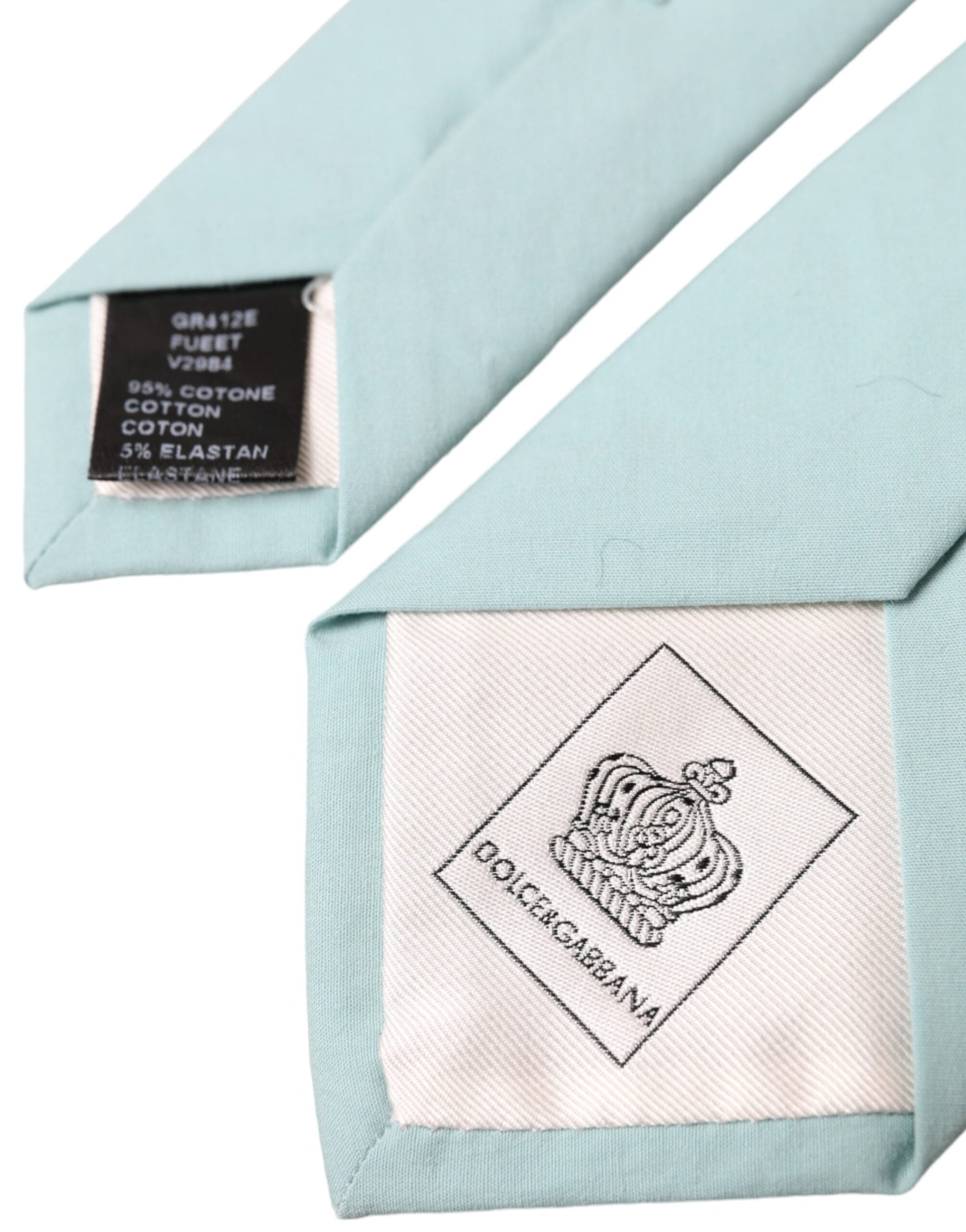 Dolce & Gabbana Mint Green Cotton Adjustable Tie