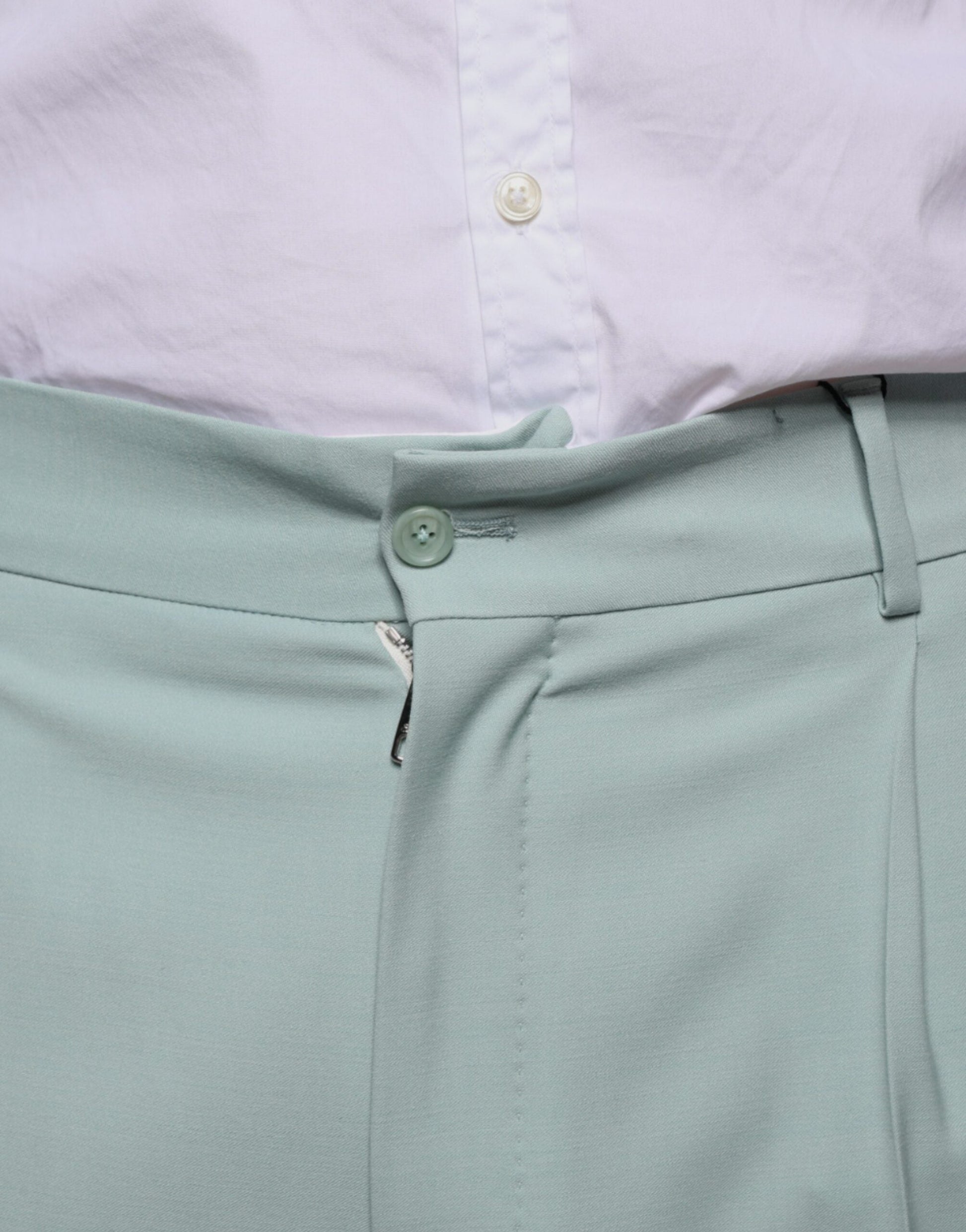 Dolce & Gabbana Mint Green Cotton Dress Pants - IT48 | M