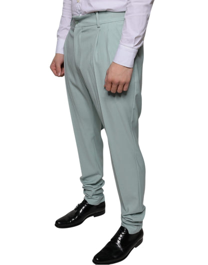 Dolce & Gabbana Mint Green Cotton Dress Pants - IT48 | M