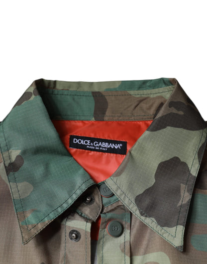 Dolce & Gabbana Multicolor Camouflage Button Down Shirt