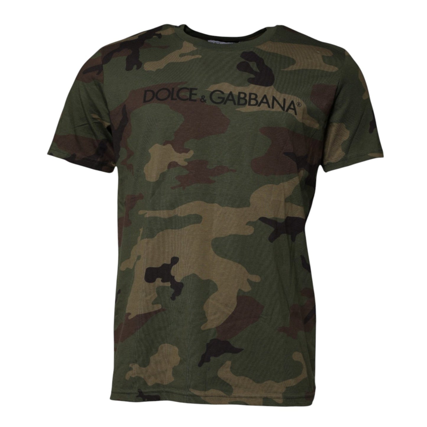 Dolce & Gabbana Multicolor Camouflage Cotton Crew Neck T-shirt - IT44 | XS