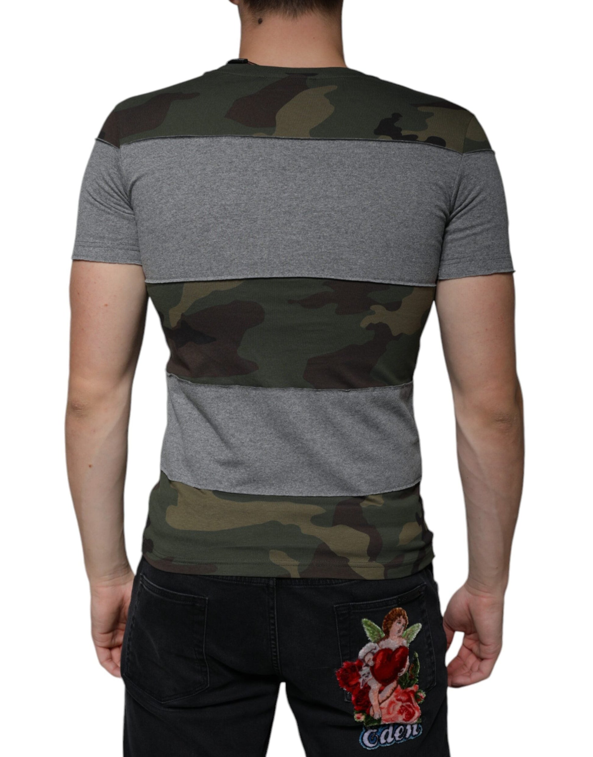 Dolce & Gabbana Multicolor Camouflage Cotton Crew Neck T-shirt - IT44 | XS