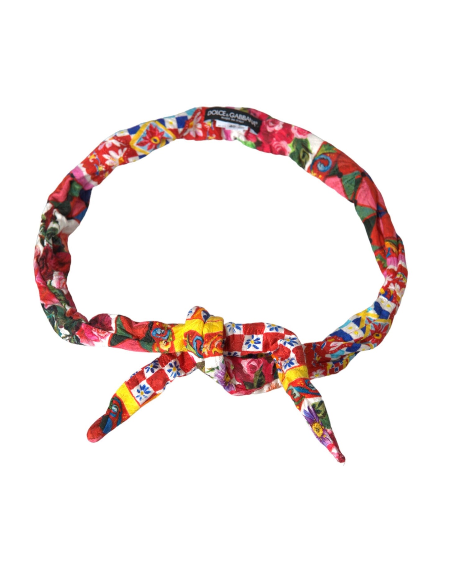 Dolce & Gabbana Multicolor Carretto Print Waist Belt - IT40|S