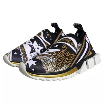 Dolce & Gabbana Multicolor Comet Star Print Sorrento Sneakers Shoes - EU37/US6.5