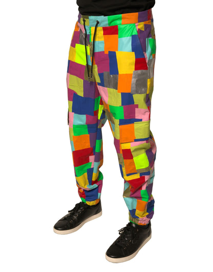 Dolce & Gabbana Multicolor Cotton Patchwork Men Cargo Pants - IT48 | M