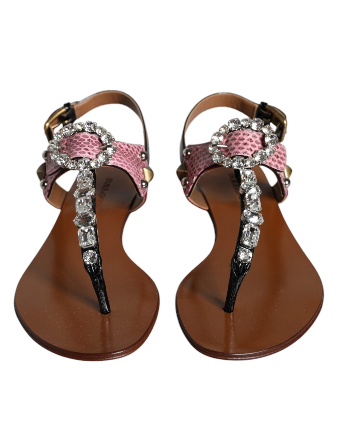 Dolce & Gabbana Multicolor Crystal Sandals Flip Flops Shoes - EU38.5/US7.5