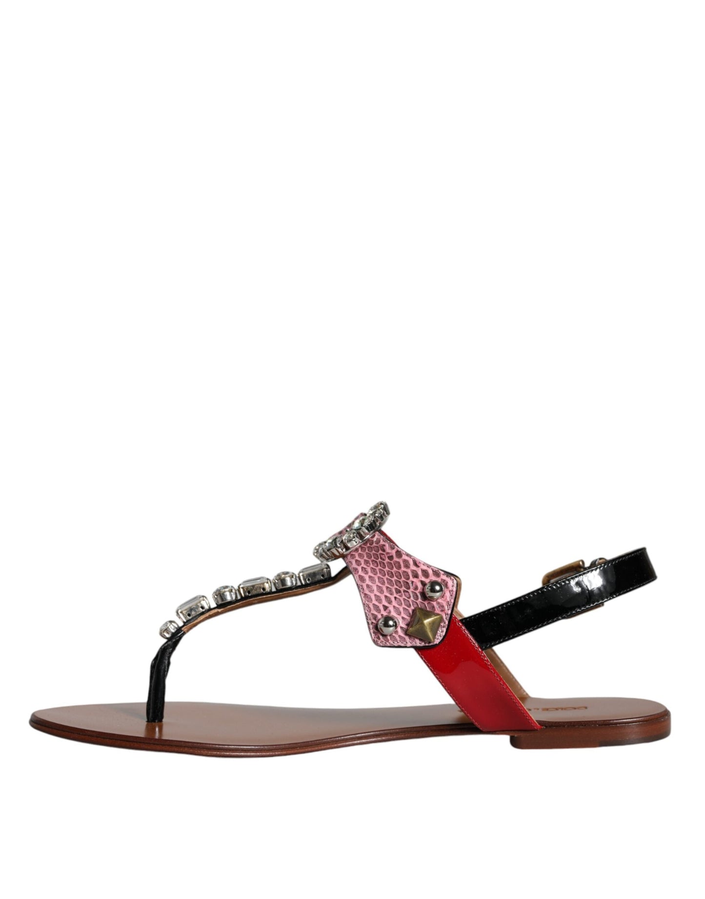 Dolce & Gabbana Multicolor Crystal Sandals Flip Flops Shoes - EU38.5/US7.5