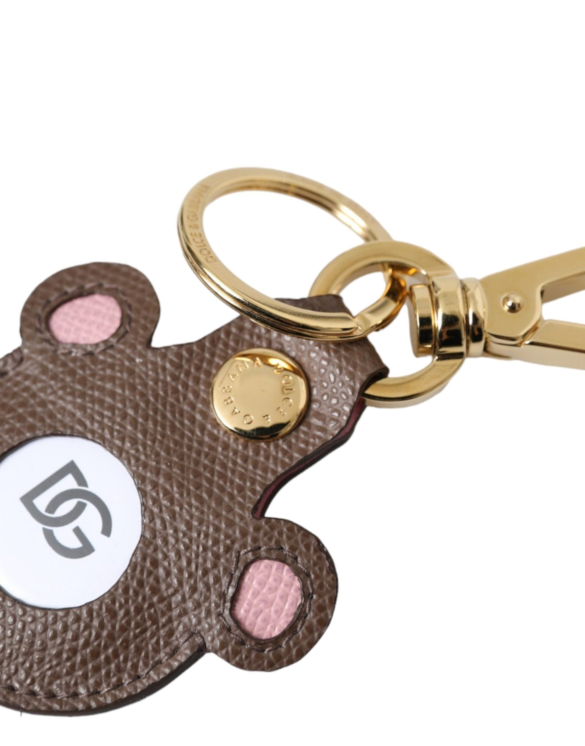 Dolce & Gabbana Multicolor Dauphine Calfskin DG Logo Keyring Keychain