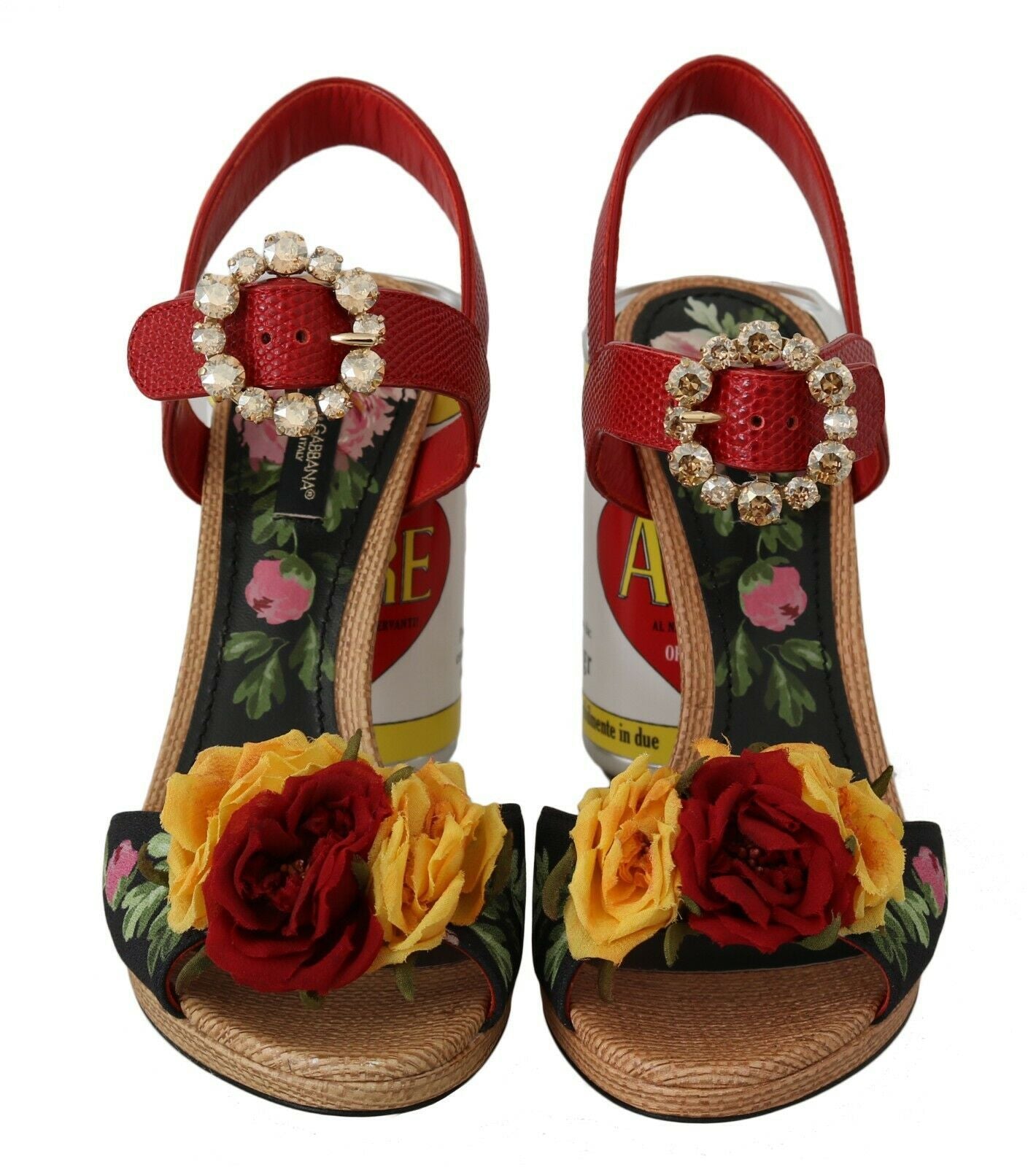 Dolce & Gabbana Multicolor Floral Crystal Embellished Sandals - EU35/US4.5