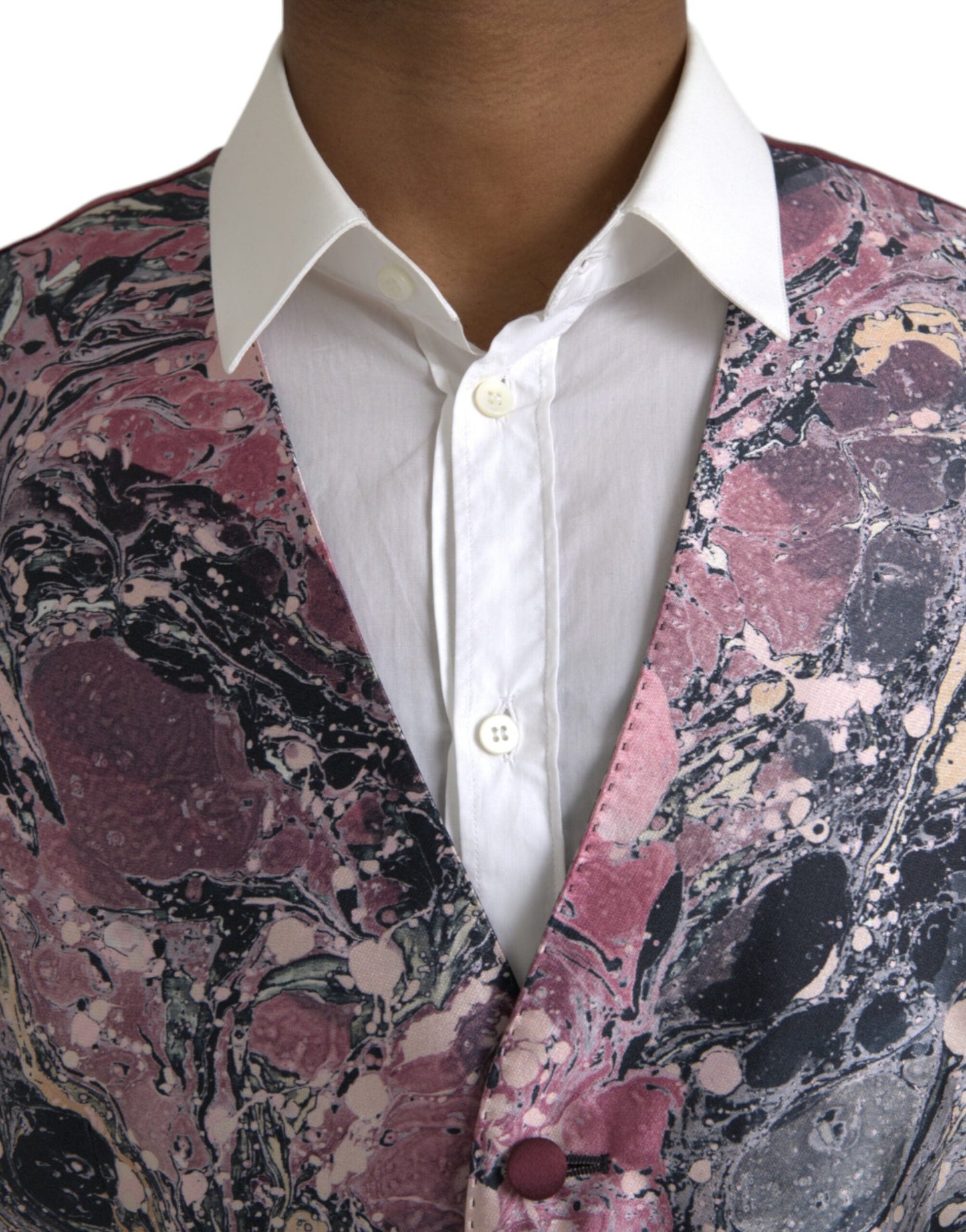 Dolce & Gabbana Multicolor Galaxy Silk Waistcoat Formal Vest - IT48 | M