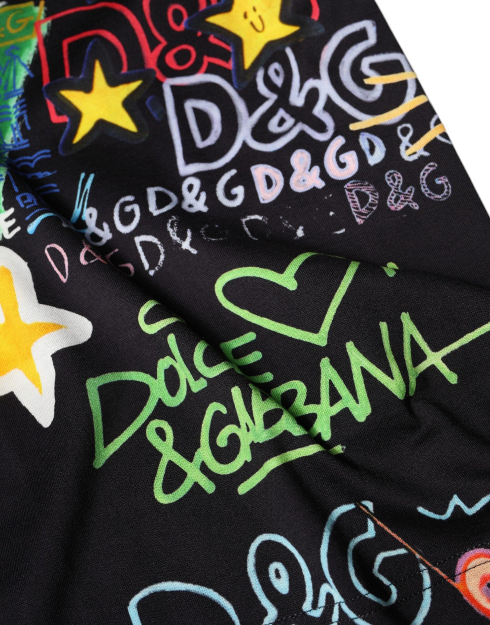 Dolce & Gabbana Multicolor Graphic Print Cotton Crew Neck T-shirt - IT60 | 3XL