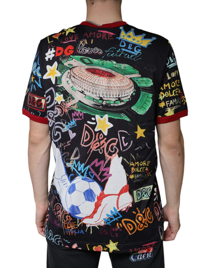 Dolce & Gabbana Multicolor Graphic Print Cotton Crew Neck T-shirt - IT60 | 3XL