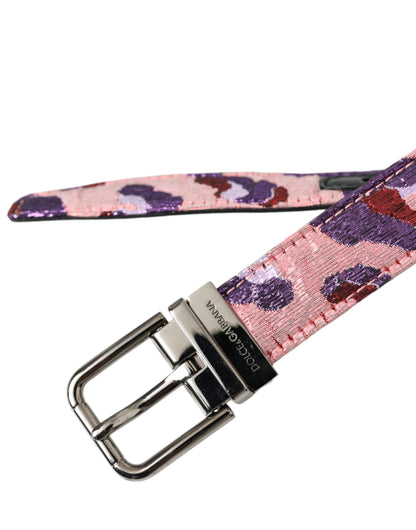 Dolce & Gabbana Multicolor Jacquard Leather Metal Buckle Belt - 95 cm / 38 Inches