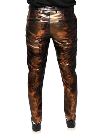 Dolce & Gabbana Multicolor Jacquard Skinny Men Pants - IT48 | M