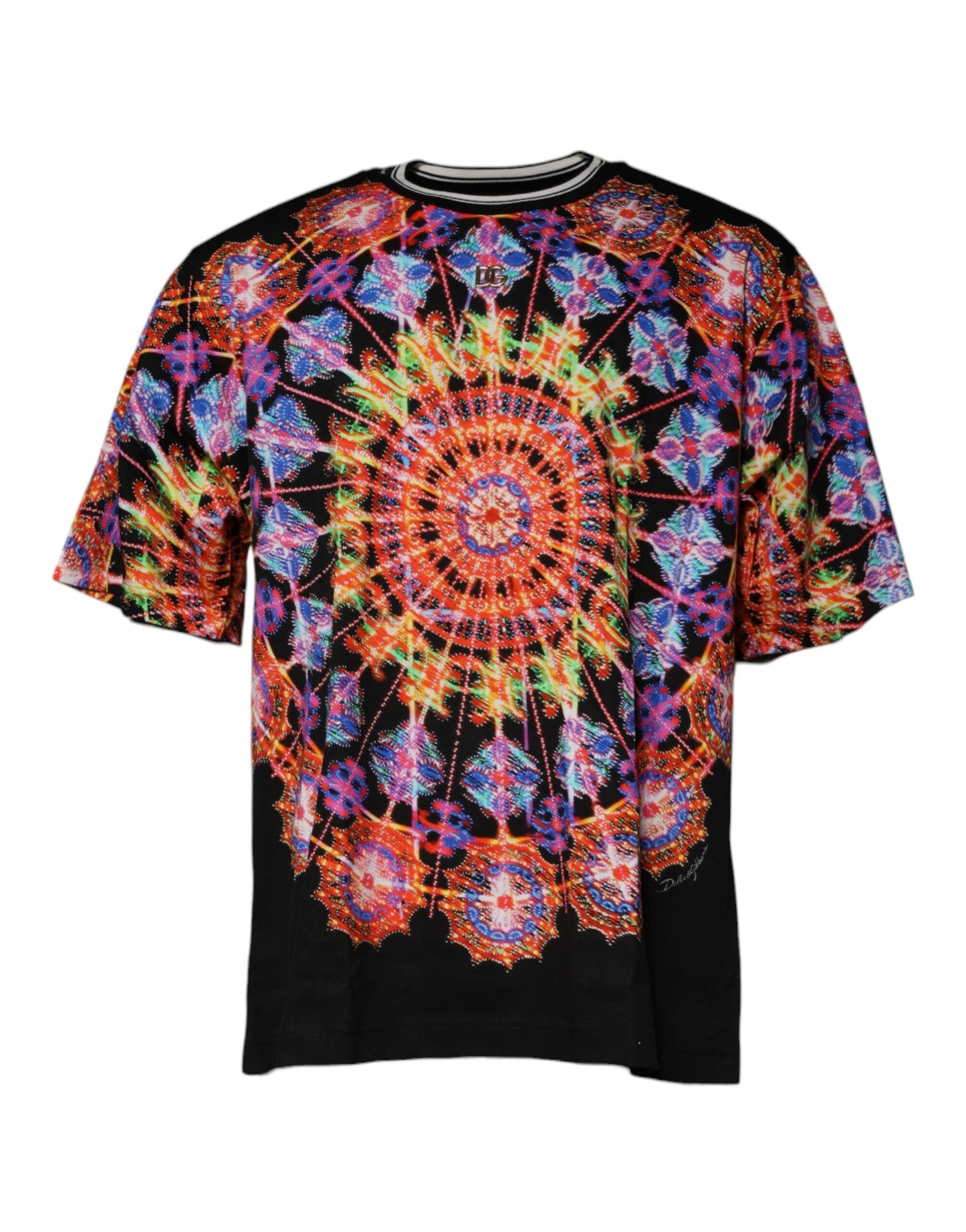 Dolce & Gabbana Multicolor Kaleidoscope Men Short Sleeves T-shirt - IT58 | 3XL