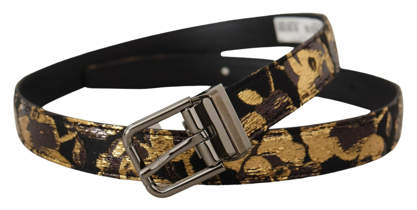 Dolce & Gabbana Multicolor Leather Belt with Black Buckle - 90 cm / 36 Inches