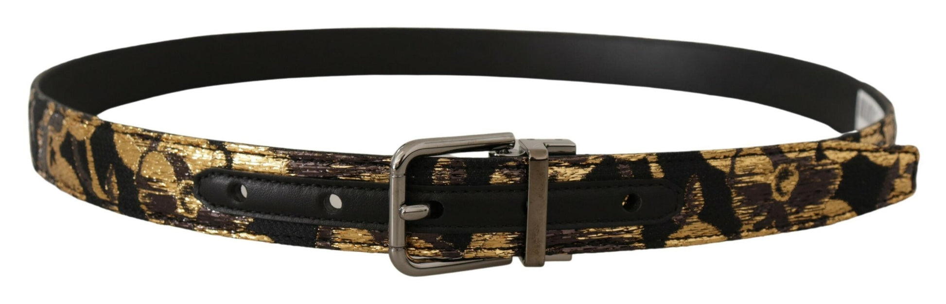 Dolce & Gabbana Multicolor Leather Belt with Black Buckle - 90 cm / 36 Inches