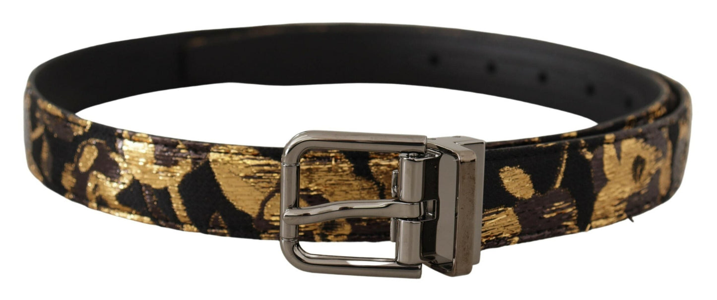 Dolce & Gabbana Multicolor Leather Belt with Black Buckle - 90 cm / 36 Inches