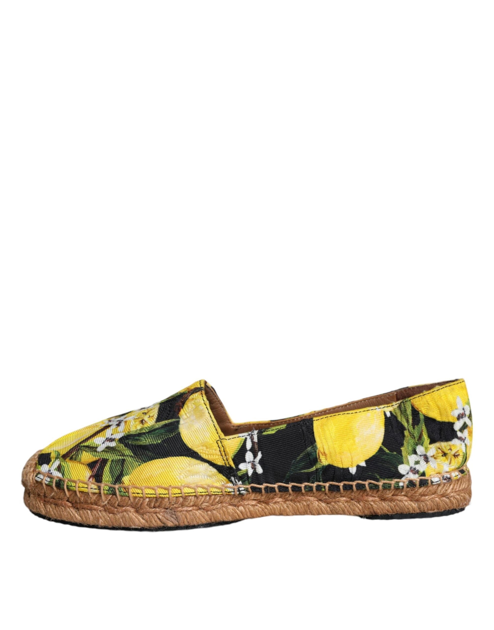 Dolce & Gabbana Multicolor Lemon Slip On Espadrilles Shoes - EU35/US5