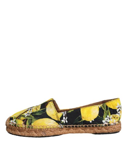 Dolce & Gabbana Multicolor Lemon Slip On Espadrilles Shoes - EU35/US5