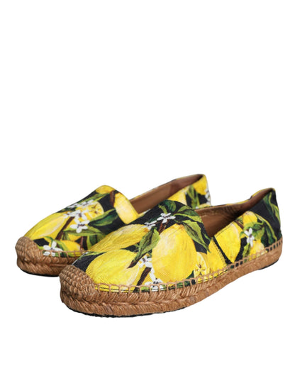 Dolce & Gabbana Multicolor Lemon Slip On Espadrilles Shoes - EU35/US5