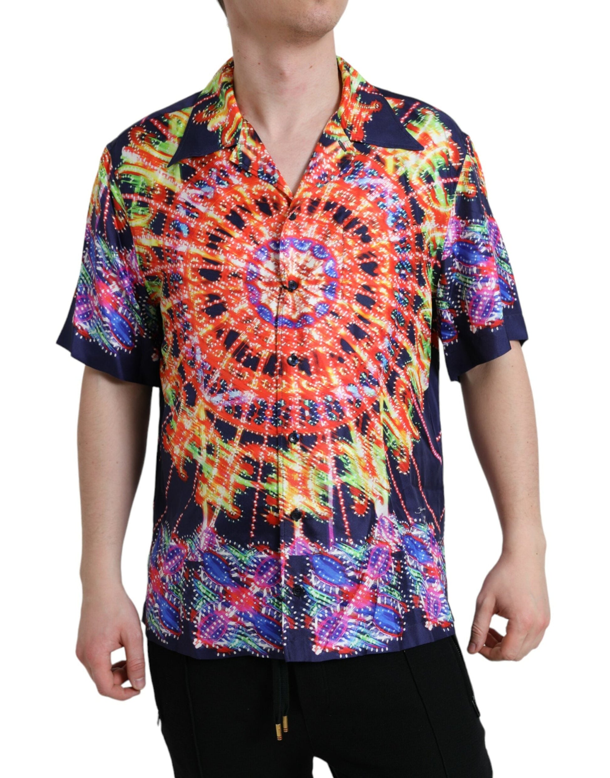 Dolce & Gabbana Multicolor Luminarie Silk Casual Shirt - IT40 | M