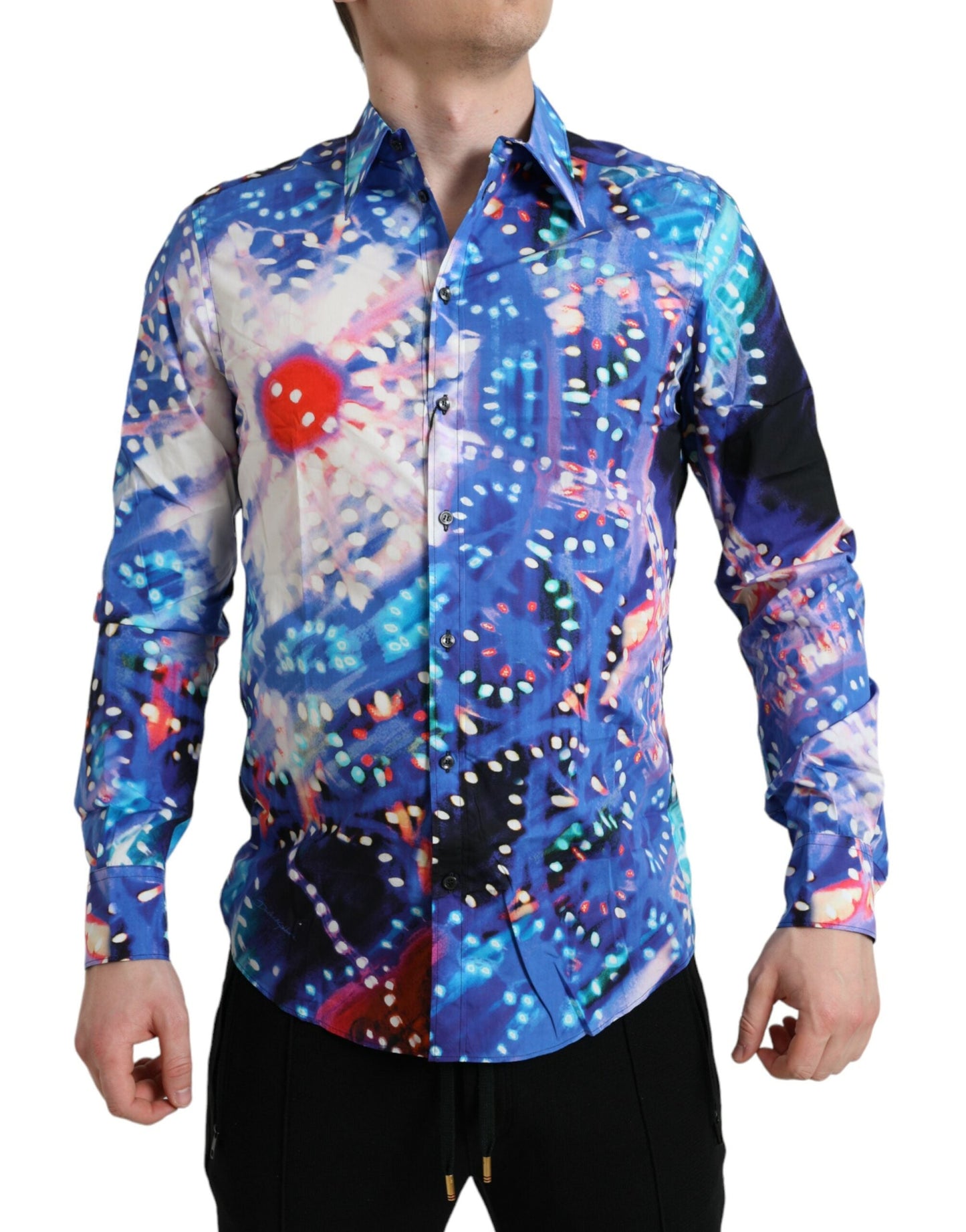 Dolce & Gabbana Multicolor Luminarie Slim MARTINI Shirt - IT40 | M