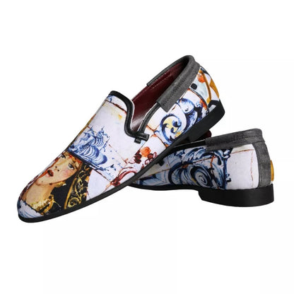 Dolce & Gabbana Multicolor Madonna Majolica Amalfi Men Loafers Shoes - EU44/US11