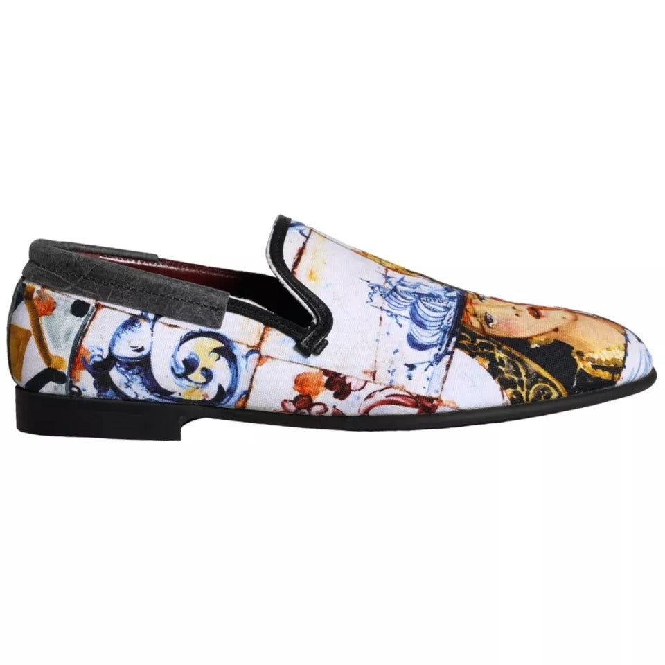 Dolce & Gabbana Multicolor Madonna Majolica Amalfi Men Loafers Shoes - EU44/US11