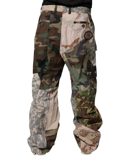 Dolce & Gabbana Multicolor Patchwork Camouflage Cargo Pants - IT48 | M