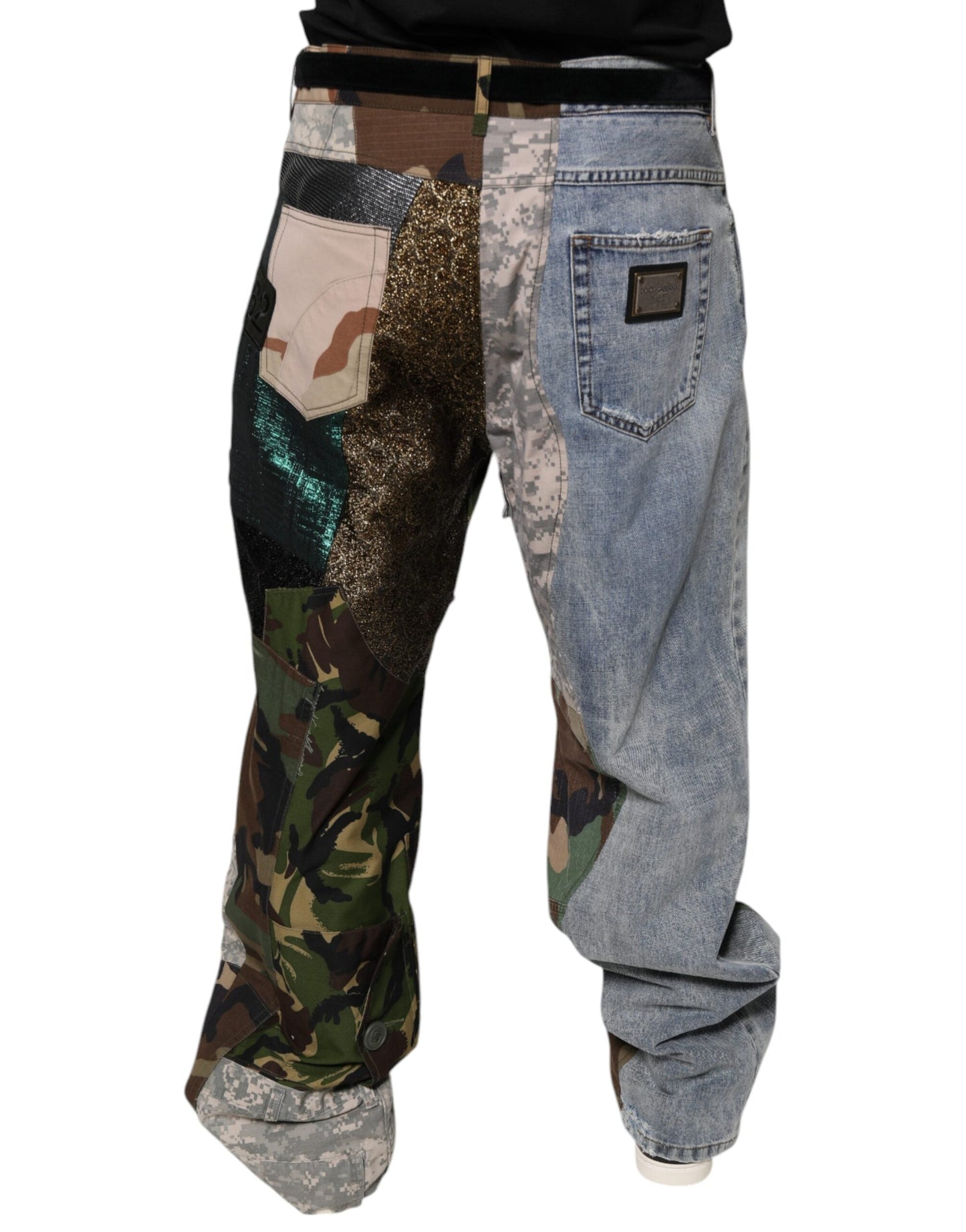 Dolce & Gabbana Multicolor Patchwork Camouflage Denim Jeans - IT48 | M