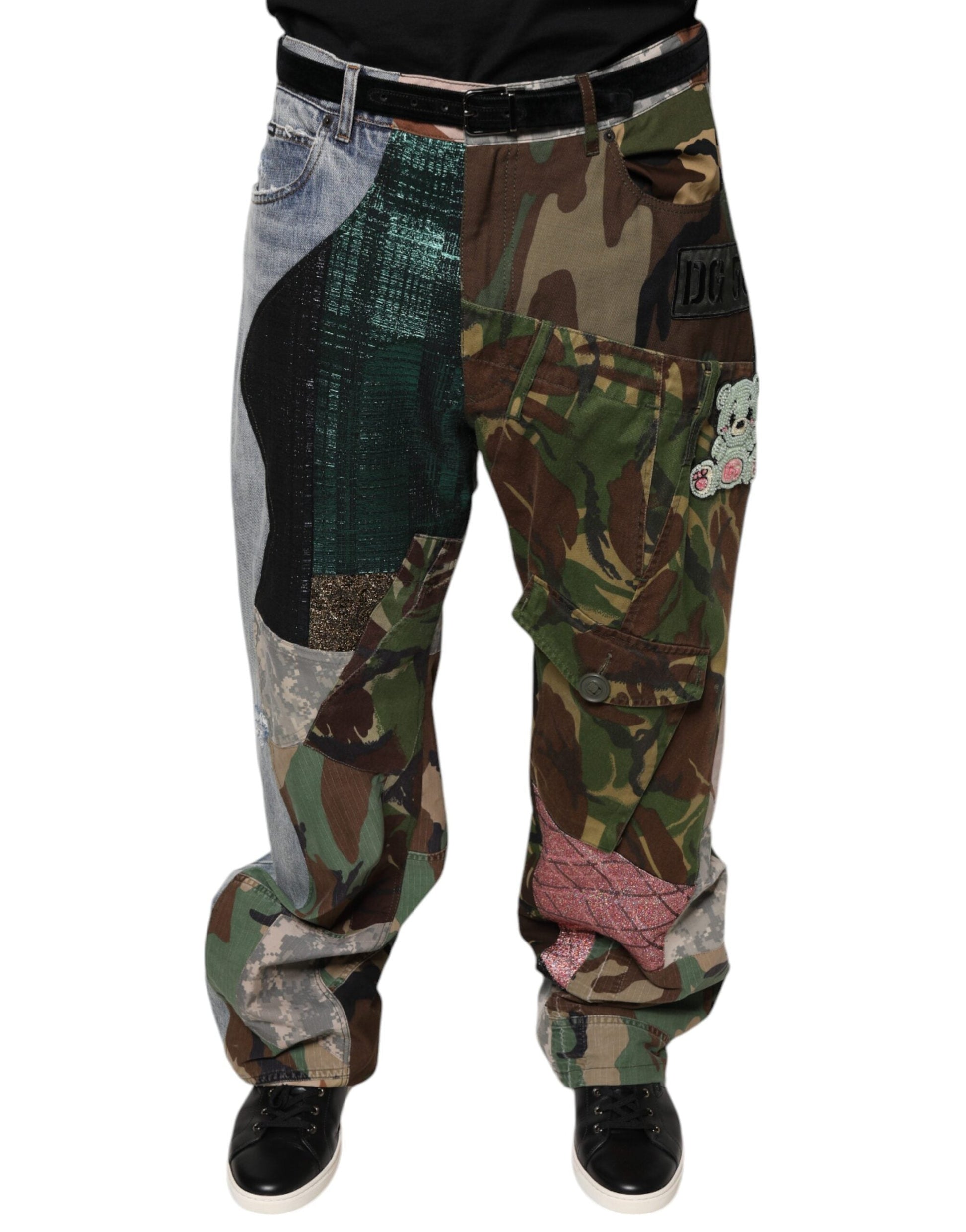 Dolce & Gabbana Multicolor Patchwork Camouflage Denim Jeans - IT48 | M