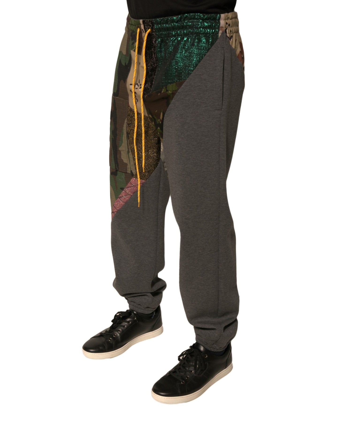 Dolce & Gabbana Multicolor Patchwork Cotton Jogger Sweatpants Pants - IT48 | M