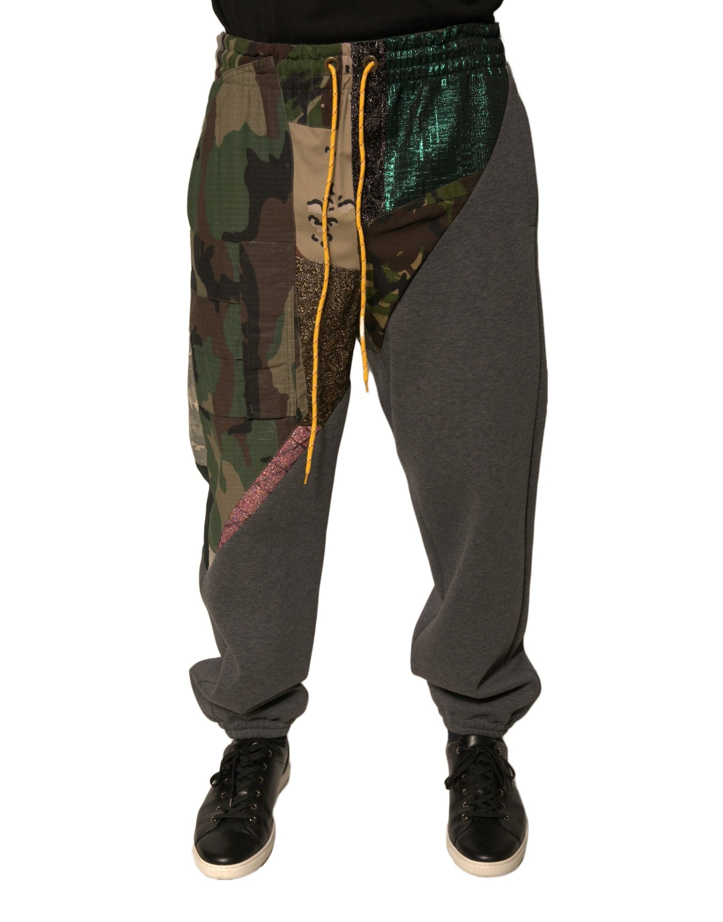 Dolce & Gabbana Multicolor Patchwork Cotton Jogger Sweatpants Pants - IT48 | M