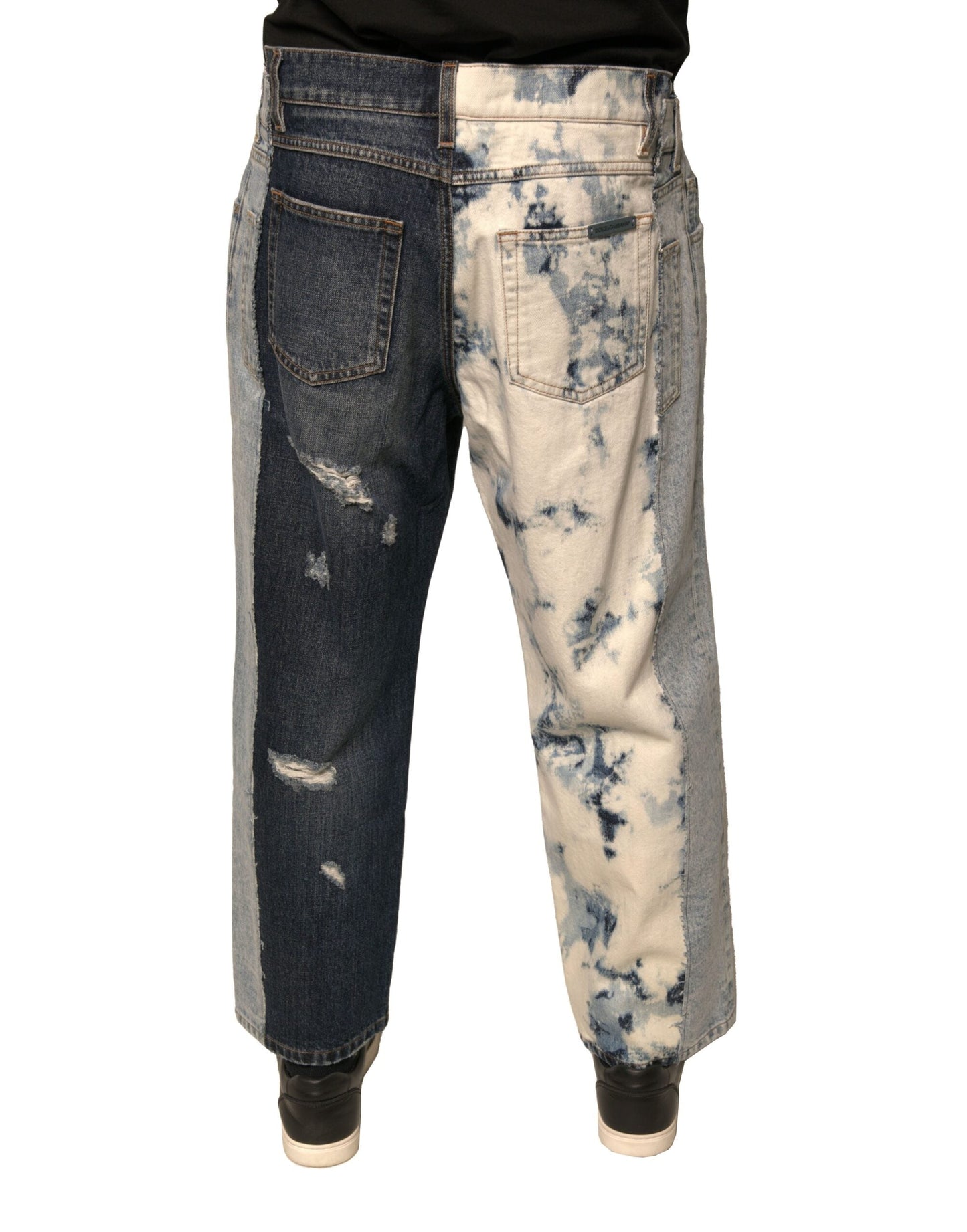 Dolce & Gabbana Multicolor Patchwork Cotton Straight Men Denim Jeans - IT46 | S