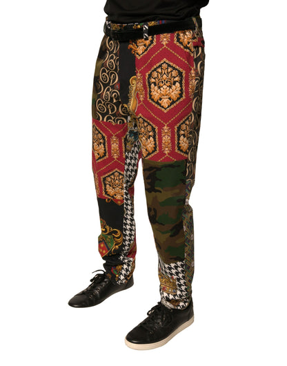 Dolce & Gabbana Multicolor Patchwork Men Dress Pants