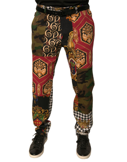 Dolce & Gabbana Multicolor Patchwork Men Dress Pants